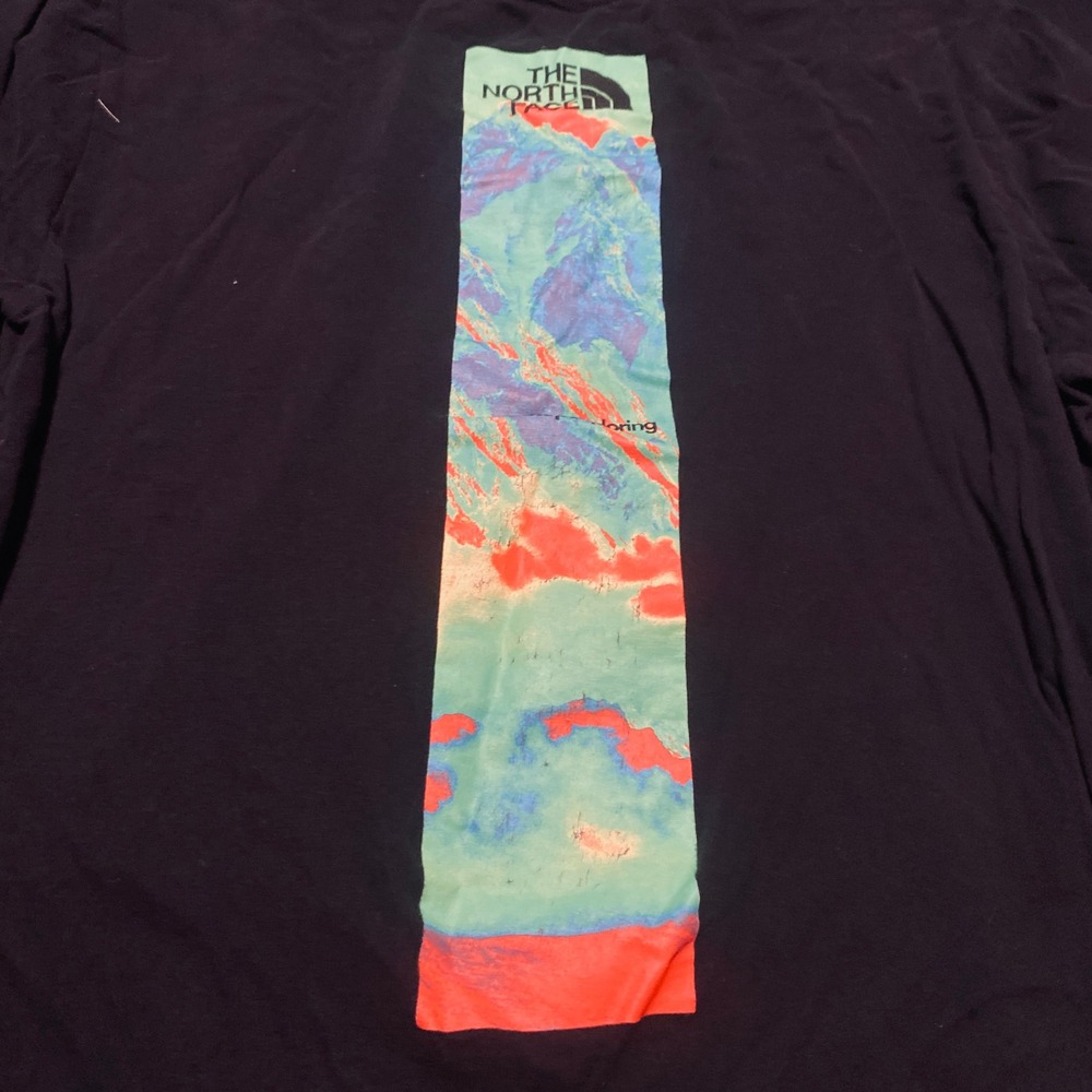 The North Face Mens Large Black Long Sleeve Mountain Graphic T-Shirt L